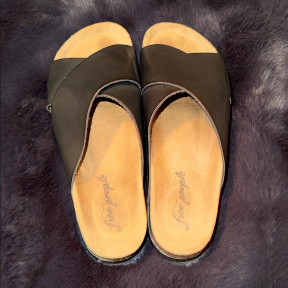 Free People Shoes - Free People Black and Brown Mules